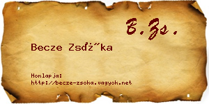 Becze Zsóka névjegykártya